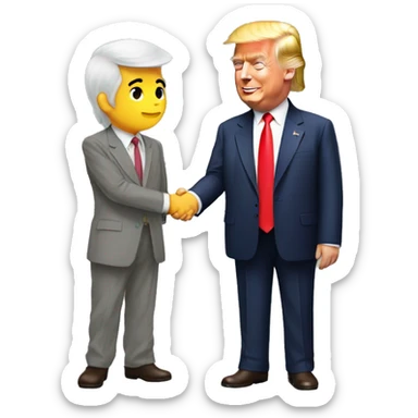 Donald trump handshaking omori sticker