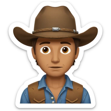 hatless cowboy sticker