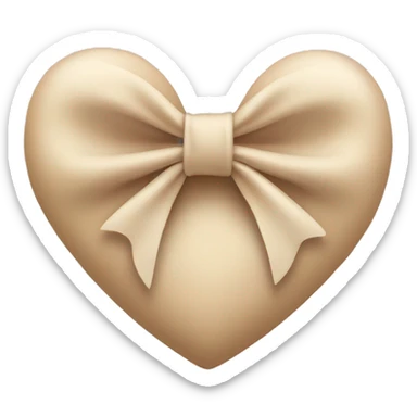 Beige bow heart  sticker