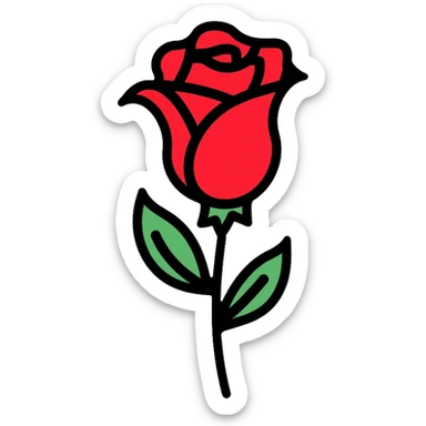 SPD logo with red rose, German Social Democratic Party emblem sticker