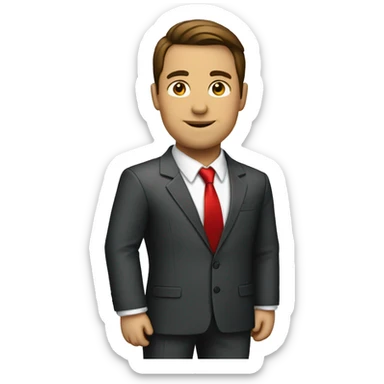 full body guy in a suit with red necktie sticker