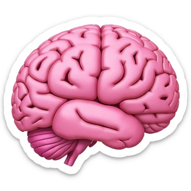 pink detailed brain sticker