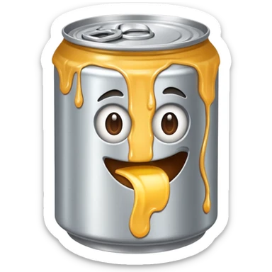 create a silver can that's opened - should be food emoji sticker