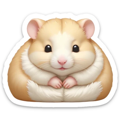 Meme-Worthy Cute Sleeping Cream Hamster Portrait Emoji, Head resting peacefully with a contented smile, showcasing a delightfully compact build and a luxuriously soft cream fur, eyes shut in a serene nap, Simplified yet hilariously adorable features, highly detailed, glowing with a soft, drowsy light, high shine, relaxed and utterly lovable, stylized with an air of playful laziness, bright and heartwarming, soft glowing outline, capturing the essence of a comically sleepy hamster, so meme-worthy it feels like it could instantly become the next viral sensation of adorable slumber! sticker