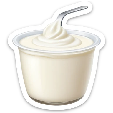 A cup of plain white yogurt sticker