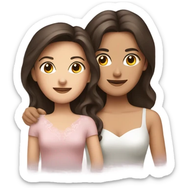 Attractive brunette Married couple and their two brunette kids  sticker