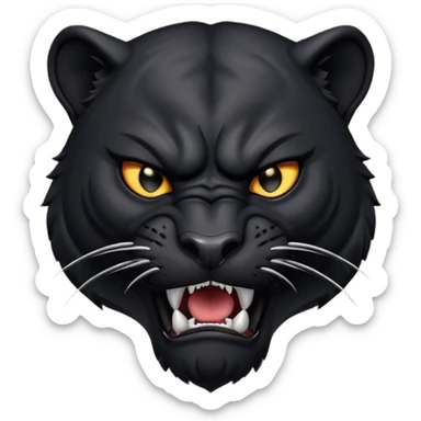 angry panther bust  sticker