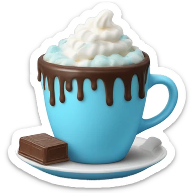 Sky blue hot chocolate sticker