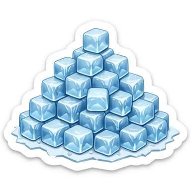 Crushed ice on a pile, really small peaces without real form of ice cubes sticker