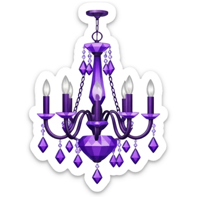 minimalist simple purple chandelier sticker