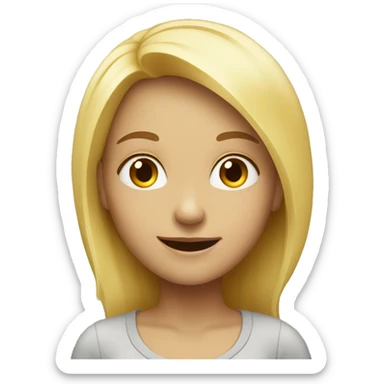 Blonde girl fake smiling  sticker