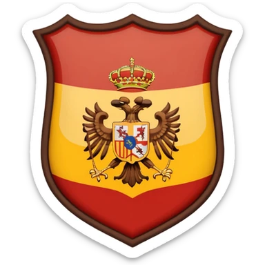 Bandera de españa tricolor actual con un águila marrón en el atrás del escudo de la bandera de españa sticker