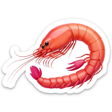 a shrimp with "Envie de crevette" written below sticker