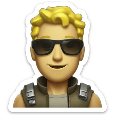 vault boy fallout with sunglass sticker