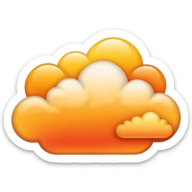A golden sunset cloud with warm gradient tones. sticker