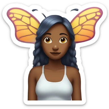 Girl with butterfly wings and 4 arms sticker