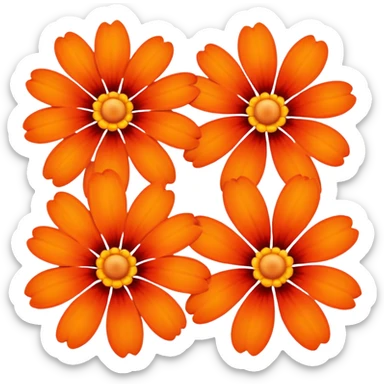 Flowers Orange and red sticker