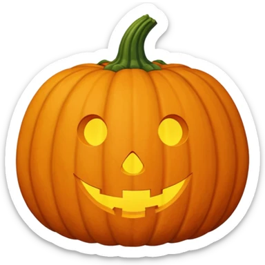 average orange pumpkin, no face, no carving, just the vegetable sticker