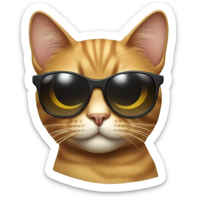 Cat with sunglass sticker
