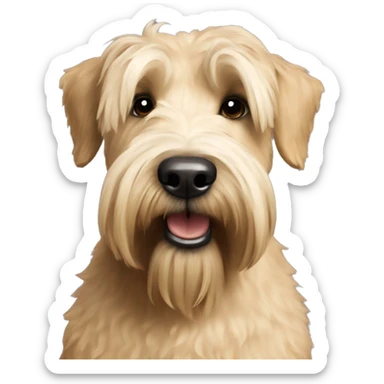 Wheaten terrier with standard breed cut sticker