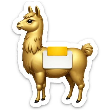 A small golden llama silhouette with a white sign that says RAID over it sticker