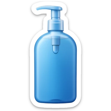 single upright shampoo bottle with smooth curved silhouette, flip-top or pump cap, sleek, semi-opaque or colored blue green or white, clean and fresh, no branding or text, soft lighting, subtle shadows, emoji scale sticker