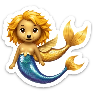 mermaid dog sticker