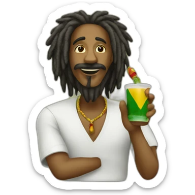 A rastafari doing what a rastafari does sticker