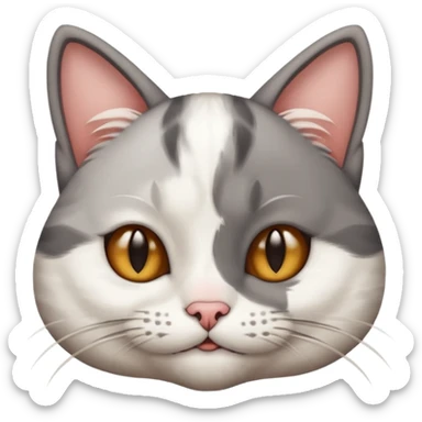 Cat smirking with one eyebrow raised and the other down  sticker
