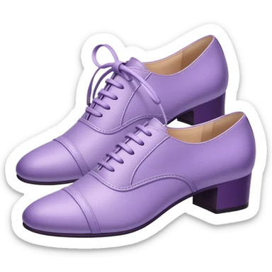 A 3D cartoon lavender-purple Formal shoes with soft texture, lace-up detail, and smooth reflections, isolated on plain background, Memoji-style. sticker