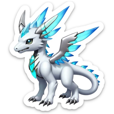 cool edgy cute shiny colorful ethereal legendary godly Archeus-Kyurem-Digimon-Fakemon-animal-hybrid full body sticker