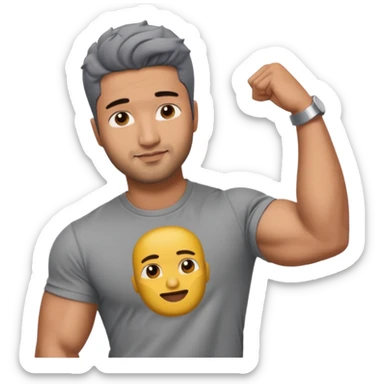 ipretty bratz emoji of vicky kaushal wearing a grey tee, muscular sticker