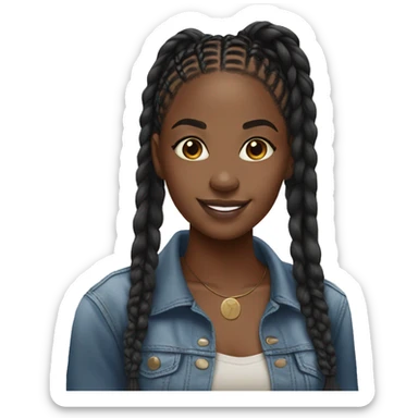 Pretty black girl with box braids  sticker