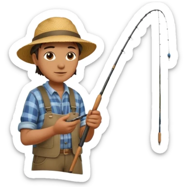 GRANJERO PESCANDO JUNTO A UN LAGO sticker