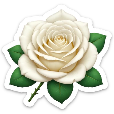 white rose, without green leaves, just flower sticker