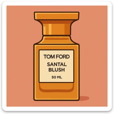 Flat toon style illustration of Tom Ford santal blush perfume  sticker