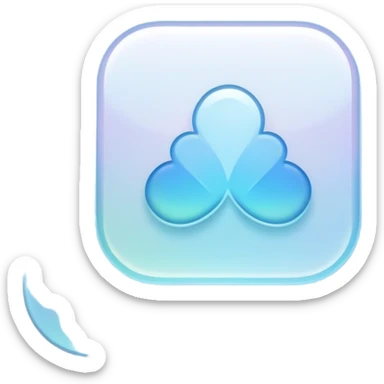 Iridescent pastel blue formal elegant sophisticated cultured neat pretty beautiful nifty app icon sticker