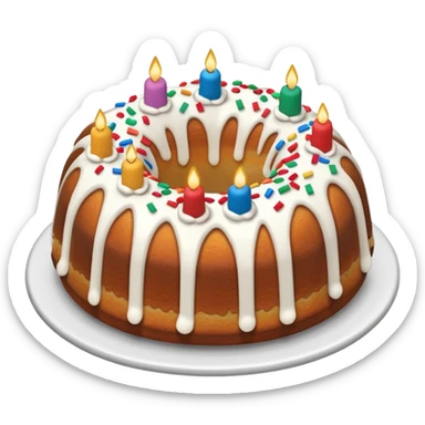 Bundt confetti cake and white frosting  sticker