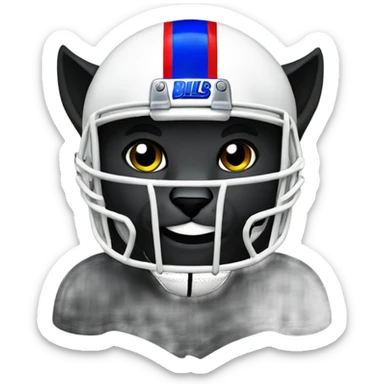Black cat with buffalo bills football helmet sticker