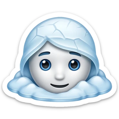 Frost creeping over the surface, half-covered sticker