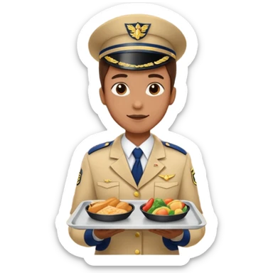 hazme una persona atendiendo en un comedor universitario sticker