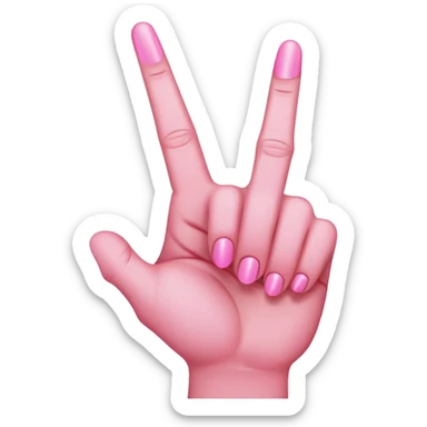 original middle finger emoji with pink skin and no nails sticker