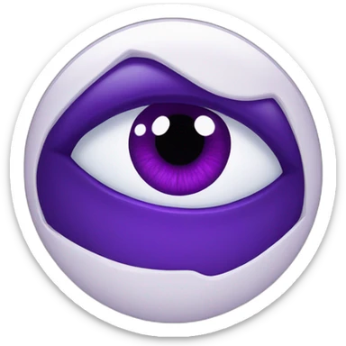 a very powerful male eye with a deep violet iris showing serious emotion like Link and a pure white sclera sticker