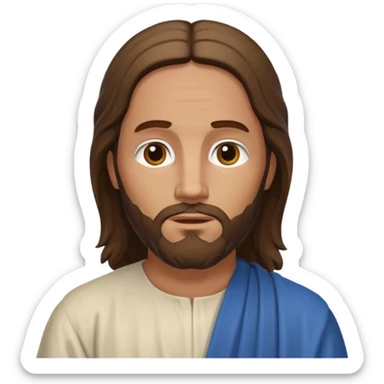 portrait, head and shoulders, Jesus's apostle Thomas, normal emoji style, facing right sticker