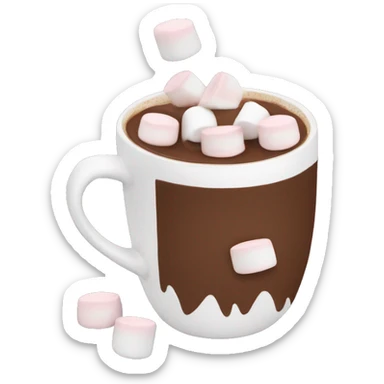 Hot chocolate with marshmallows  sticker