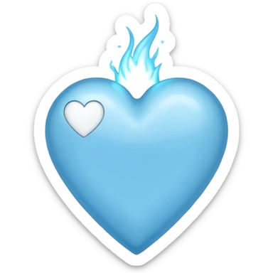 light blue heart about to explode with love sticker