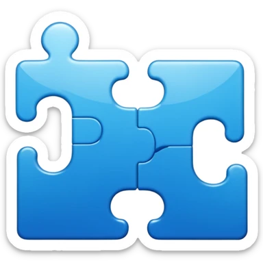 puzzle piece emoji in blue professional design for business presentation, clean edges, modern corporate aesthetic sticker