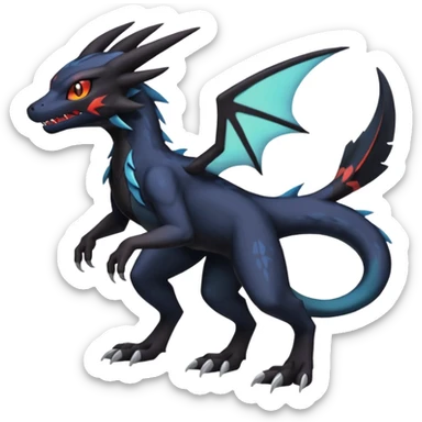 Spooky Nargacuga-Salandit-Umbreon-Noibat-Noivern-Silvally-Pokémon-Fakémon-fusion (full body) sticker
