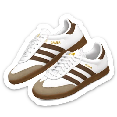 Adidas samba shoes white brown sticker