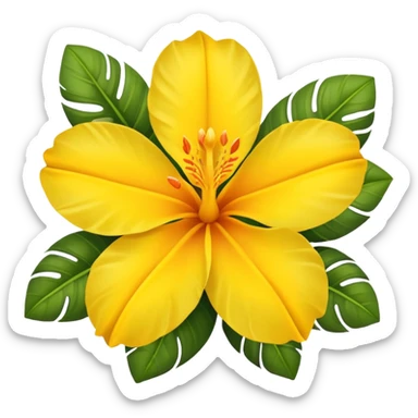 tropical flower yellow sticker